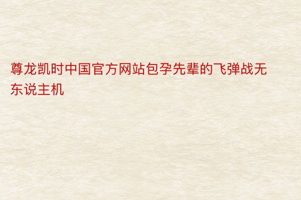 尊龙凯时中国官方网站包孕先辈的飞弹战无东说主机